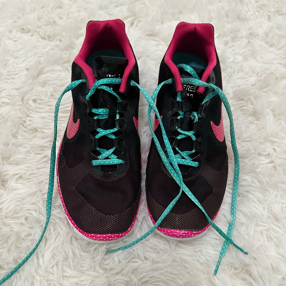 Women's Nike Free 3.0 Black and Pink Running Shoes